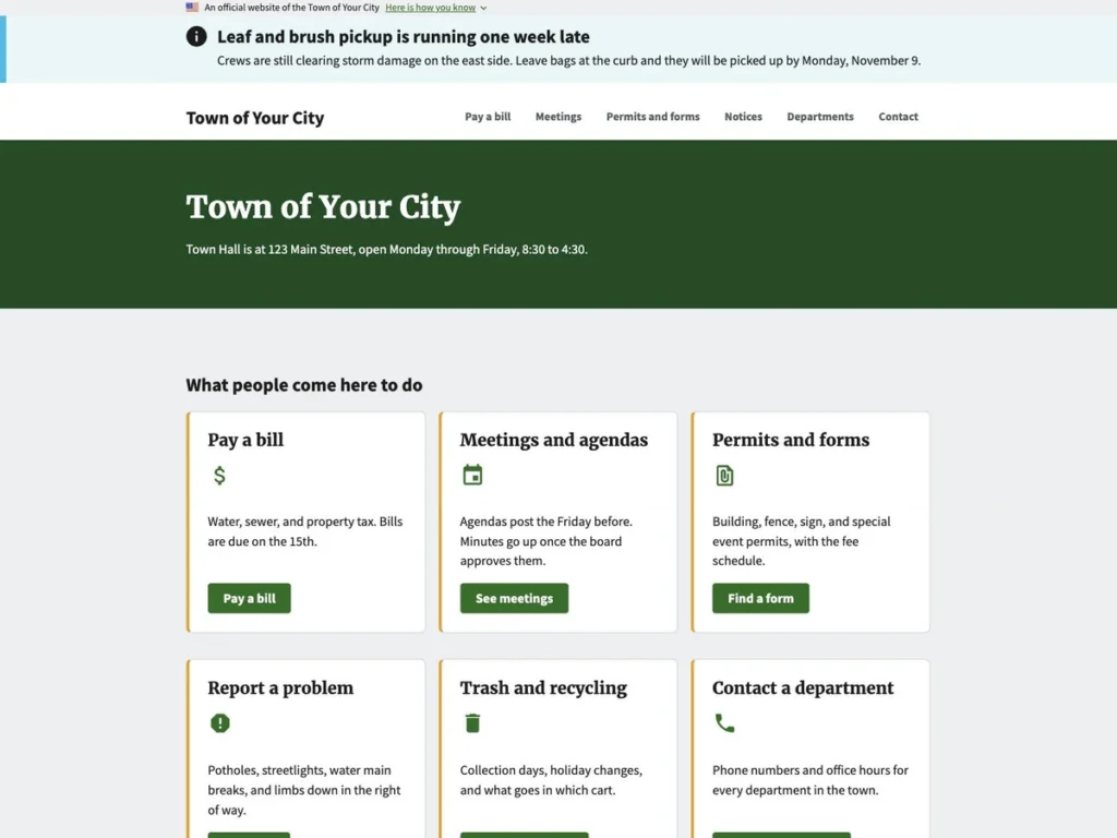Government Website Template for Towns and Districts preview