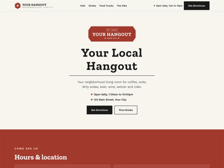 Neighborhood Hangout template preview