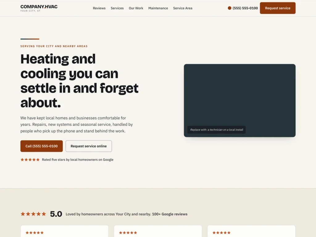 HVAC WordPress Website Template preview