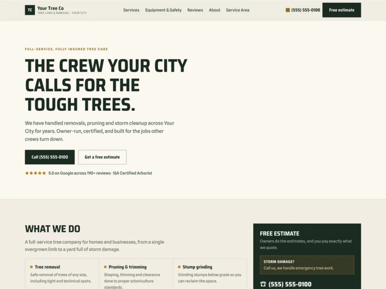 Tree Service template preview